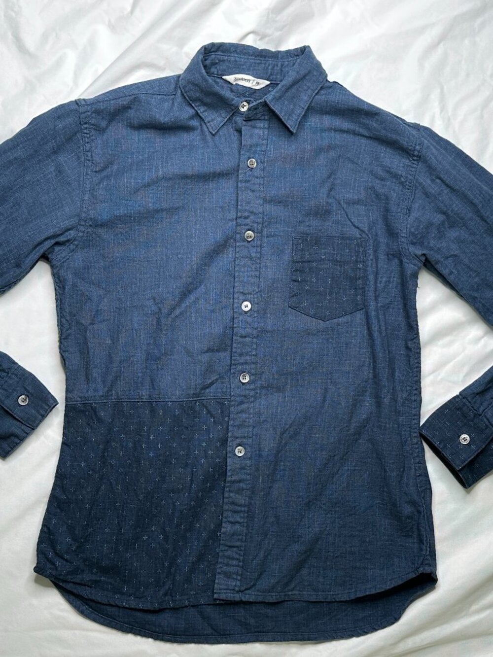3Sixteen Cotton Button Up Blue Men's Size Medium Long Sleeve Shirt